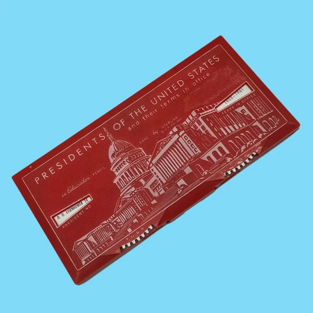 1960 Sterling US Presidents 1-35 Terms in Office Vintage Educational Pencil Case